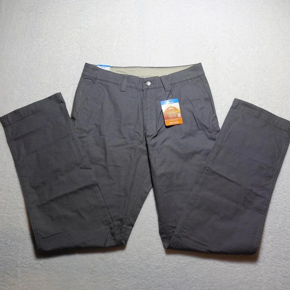 Columbia Flex ROC Pant Mens 38x30 Gray Straight Leg Omni-Shade AM0183-023